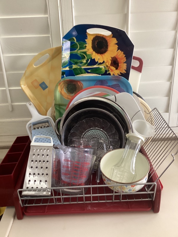 Photo 2 of KITCHEN AID DISH DRAIN, ANCHOR HOCKING MEASURING CUPS, GRATERS, STEAMER, BOWLS & MORE