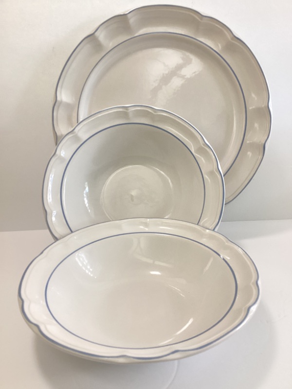 Photo 1 of FLORAL EXPRESSIONS- JAPAN- 12” SERVING PLATE & 2 9.5” BOWLS