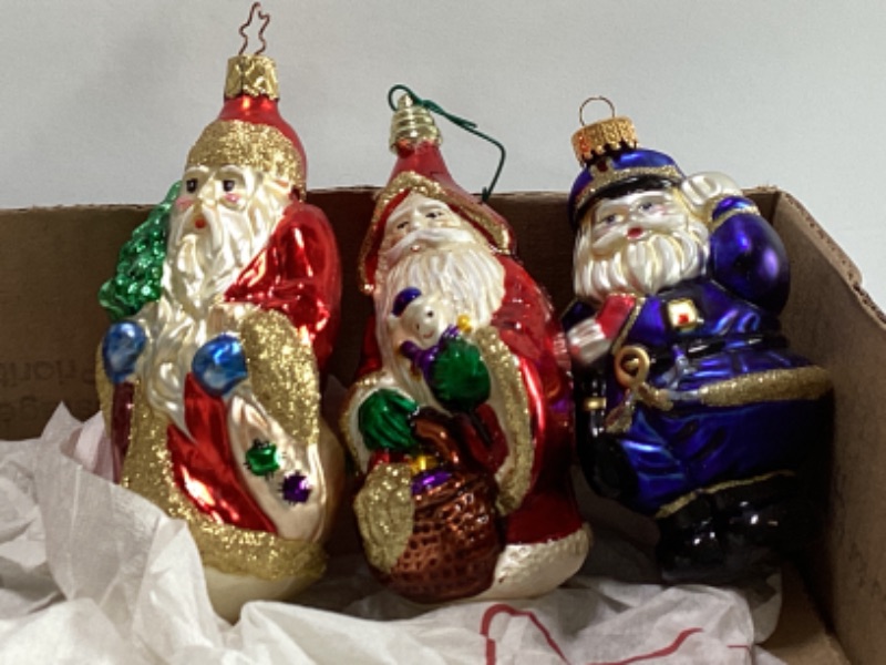 Photo 3 of MIA COLLECTABLES GLASS WIZARD  SANTA -
MADE IN POLAND AND MORE VINTAGE ORNAMENTS