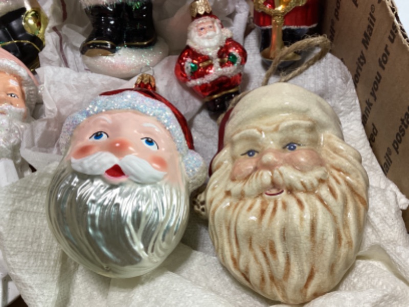 Photo 2 of KURT ADLER POLONAISE COLLECTION 7” MERRY CHRISTMAS SANTA HAND BLOWN GLASS ORNAMENT & MORE