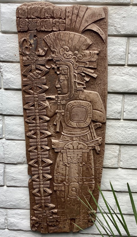 Photo 1 of AZTEC MAYAN YAXCHILAN LINTEL YARD DECOR 12” x 34”