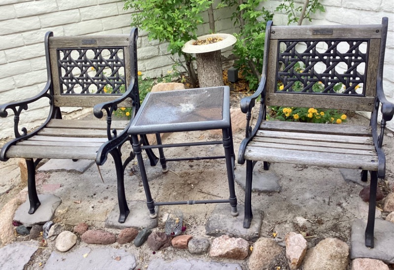 Photo 1 of BERKELRY FORGE & FOUNURY TABLE AND CHAIR FOR TWO GARDEN FURNITURE 25” x 21” x 34”