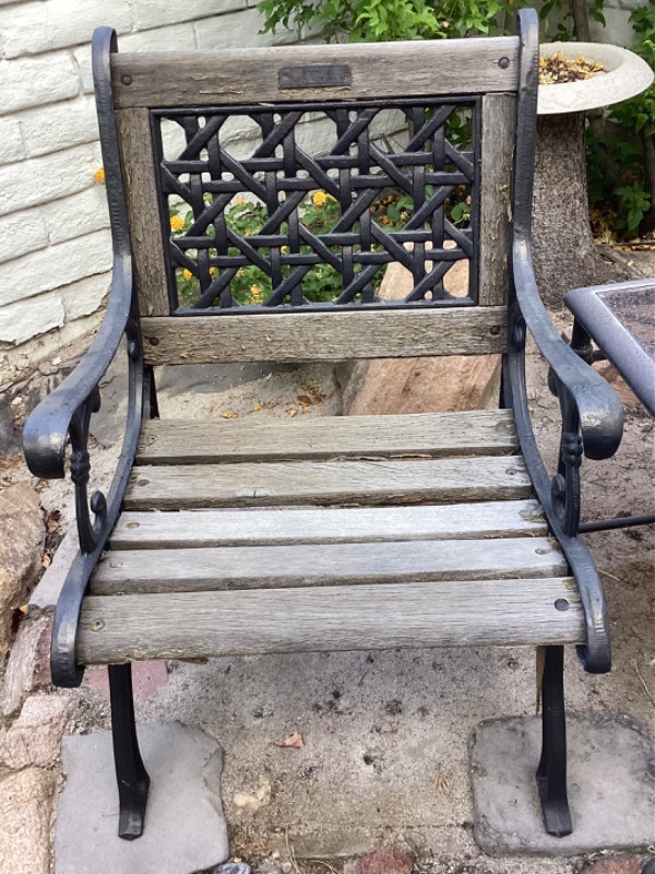 Photo 3 of BERKELRY FORGE & FOUNURY TABLE AND CHAIR FOR TWO GARDEN FURNITURE 25” x 21” x 34”