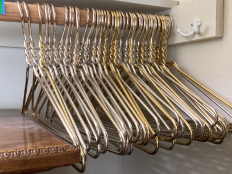 Photo 1 of LOT OF METAL HANGERS AND WOODEN STYLE HANGERS