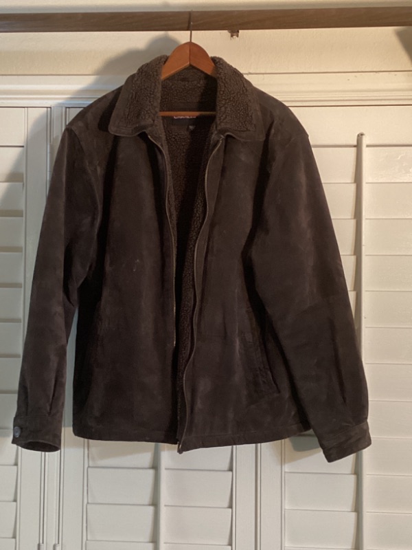 Photo 1 of CHARLES KLEIN WOOL LINED BROWN LEATHER JACKET (L)