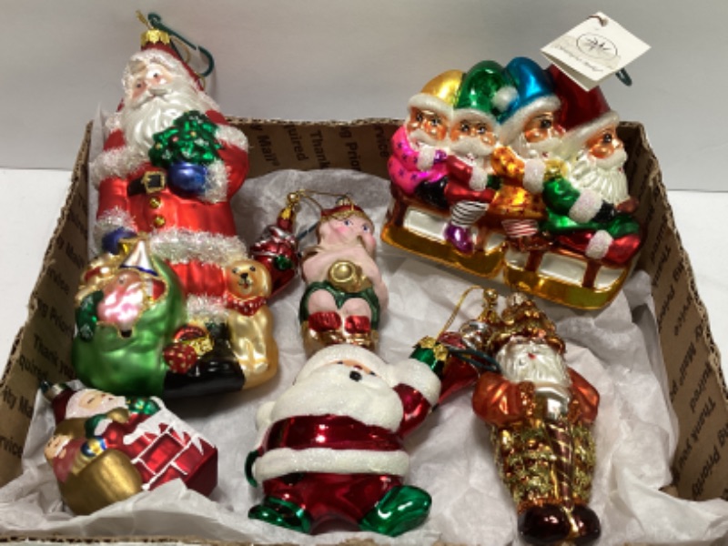 Photo 1 of CHRISTOPHER RADCO GLASS SANTA ORNAMENTS AND MORE