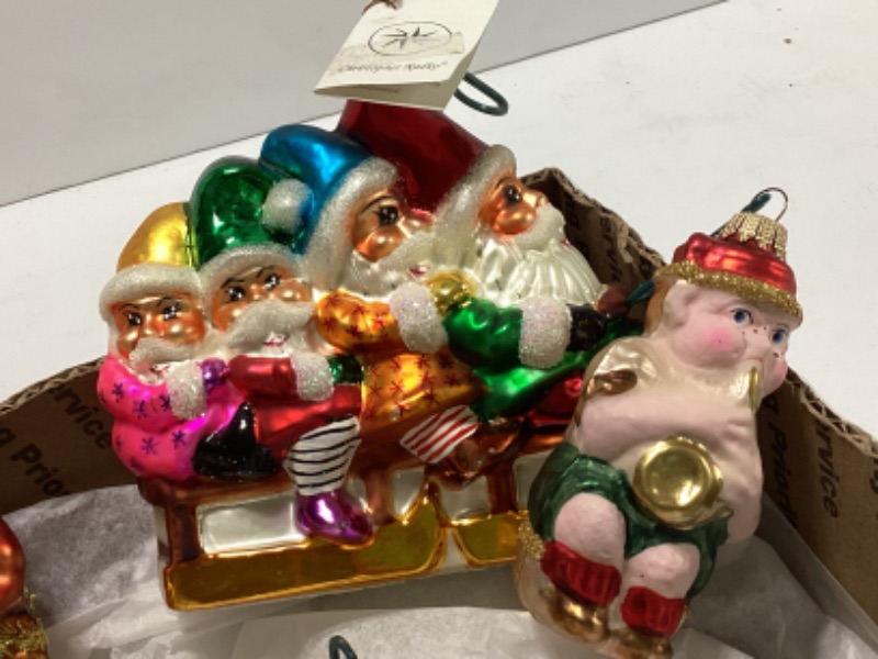 Photo 3 of CHRISTOPHER RADCO GLASS SANTA ORNAMENTS AND MORE