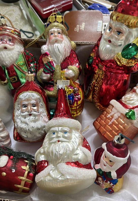 Photo 1 of GERMAN HAND-BLOWN GLASS SANTA ORNAMENTS