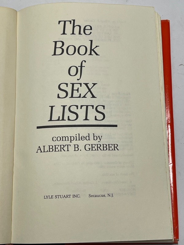 Photo 4 of FIRST EDITION THE BOOK OF SEX LISTS BY ALBERT B GERBER