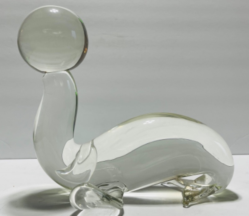 Photo 3 of LARGE ZANETTI GLASS SEAL SCULPTURE MURANO ITALY