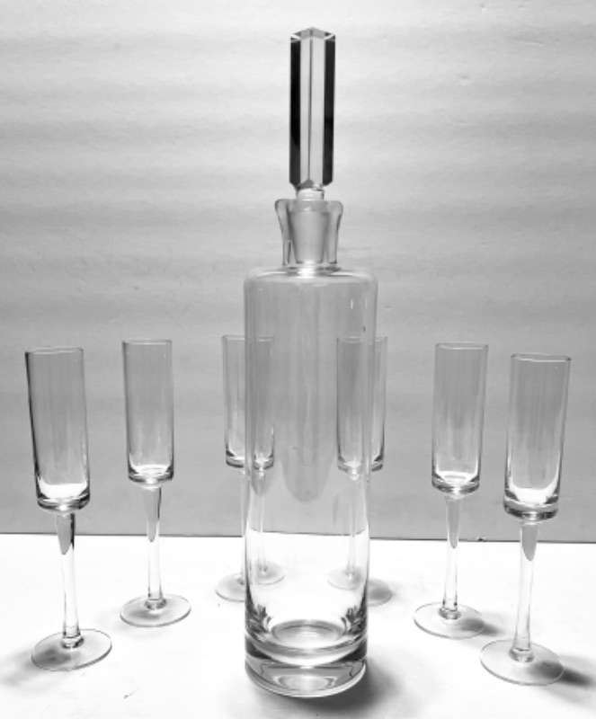 Photo 1 of ART DECO ICHENDORF CRYSTAL DECANTER & LIQURE GLASSES