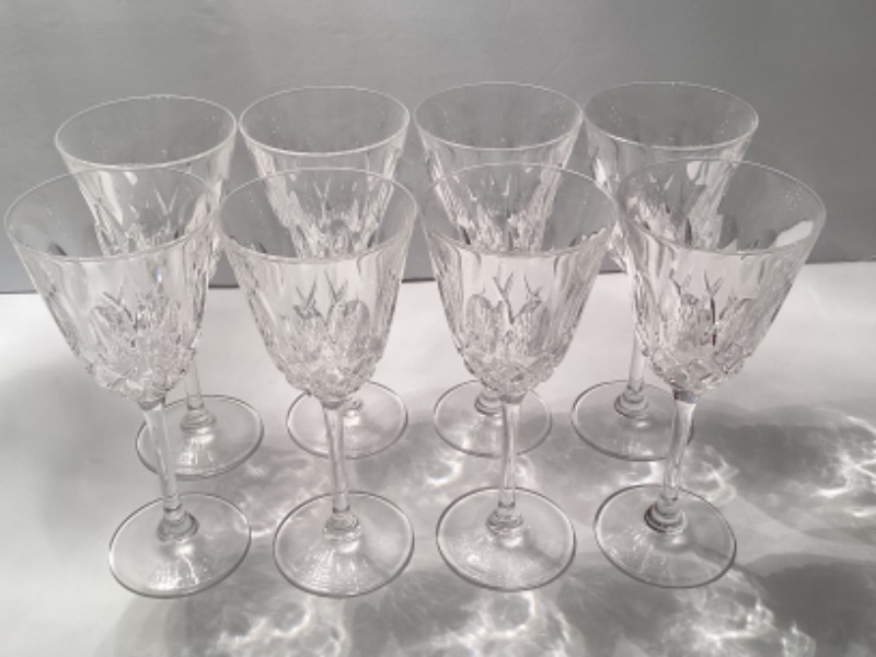 Photo 1 of 8-WATERFORD CRYSTAL LISMORE TALL GOBLETS