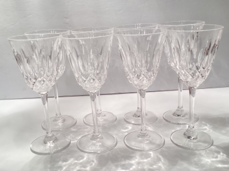 Photo 3 of 8-WATERFORD CRYSTAL LISMORE TALL GOBLETS