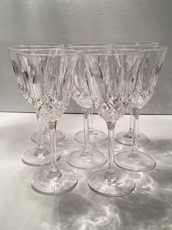 Photo 2 of 8-WATERFORD CRYSTAL LISMORE TALL GOBLETS