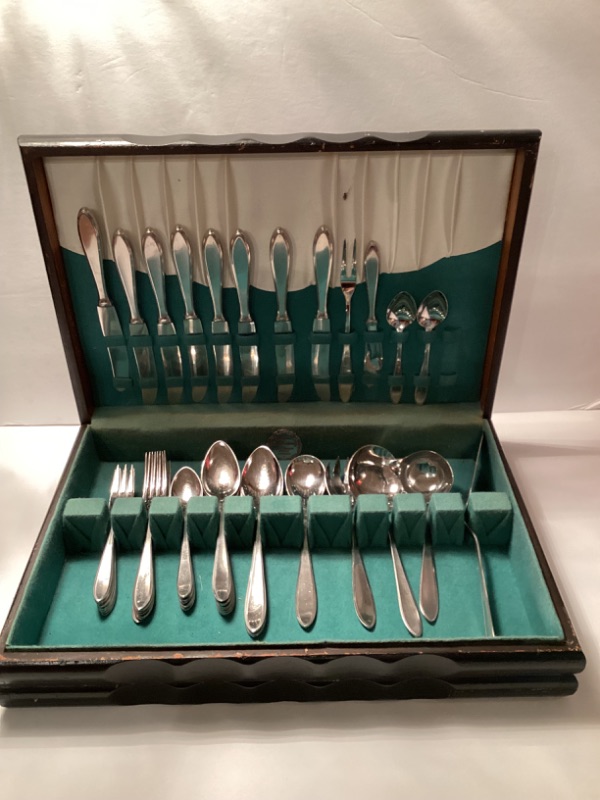 Photo 1 of CROMARGAN GERMANY FLATWARE IN CHEST