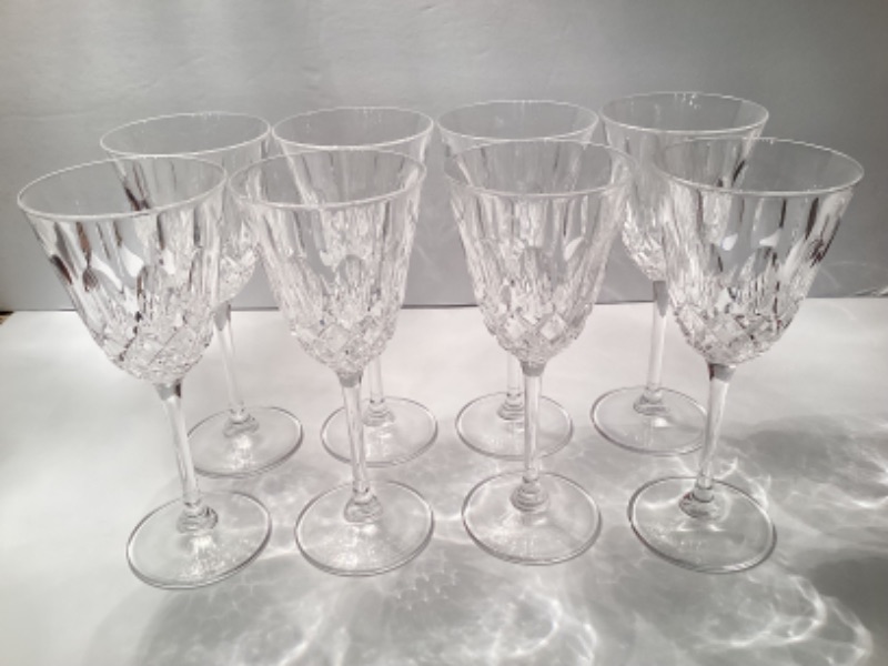 Photo 4 of 8-WATERFORD CRYSTAL LISMORE TALL GOBLETS