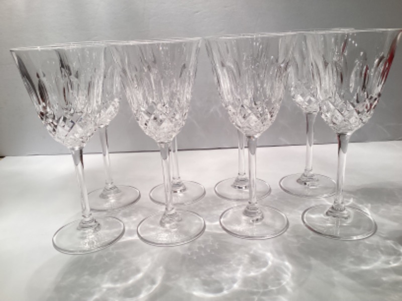 Photo 3 of 8-WATERFORD CRYSTAL LISMORE TALL GOBLETS