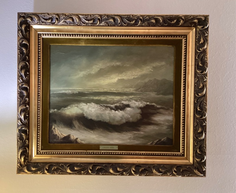 Photo 1 of FRAMED ARTIST SIGNED PACIFIC MOOD OIL ON CANVAS 29x24