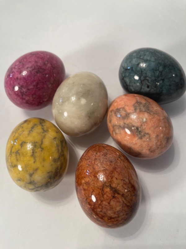 Photo 3 of COLLECTION OF LARGE GEMSTONE EGGS