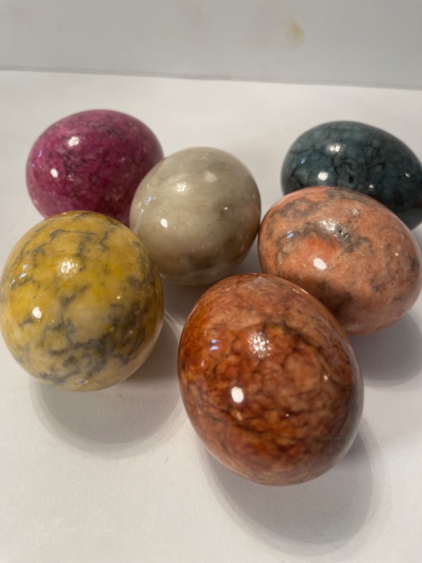 Photo 1 of COLLECTION OF LARGE GEMSTONE EGGS