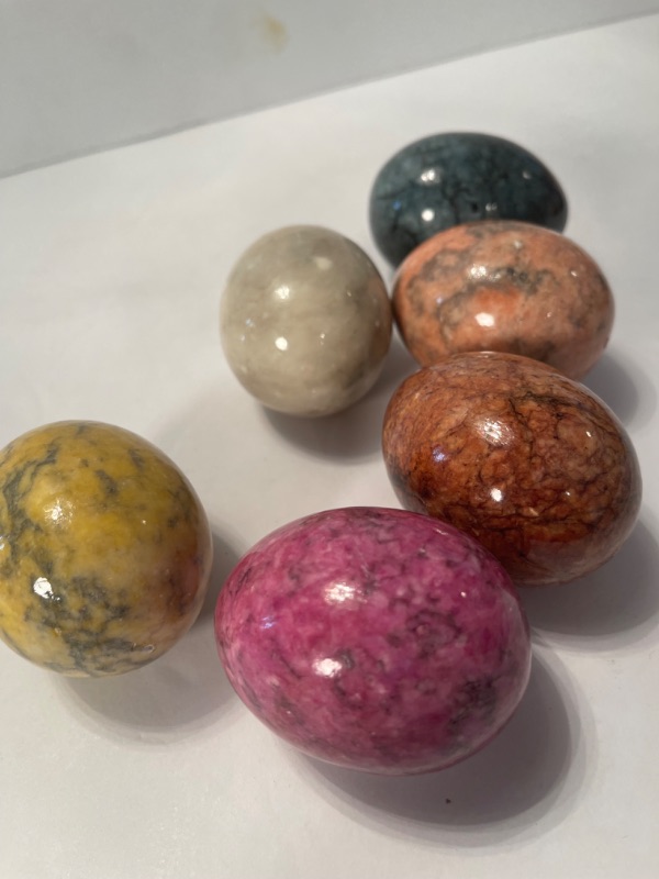 Photo 2 of COLLECTION OF LARGE GEMSTONE EGGS