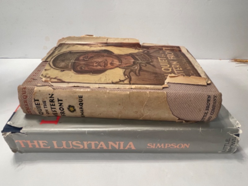 Photo 2 of 1929 ANTIQUE ALL QUIET ON THE WESTERN FRONT & 1972 VINTAGE THE LUSITANIA  BOTH SECOND PRINTED