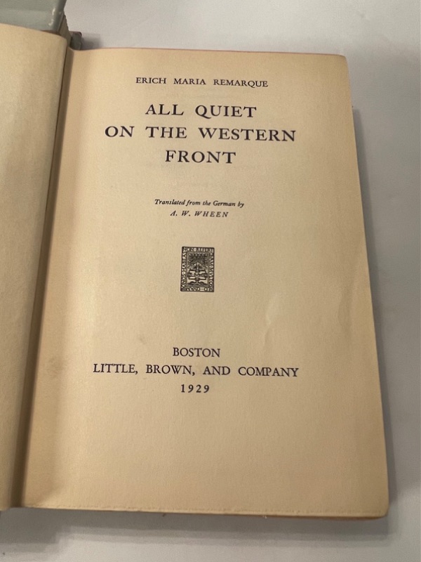 Photo 5 of 1929 ANTIQUE ALL QUIET ON THE WESTERN FRONT & 1972 VINTAGE THE LUSITANIA  BOTH SECOND PRINTED