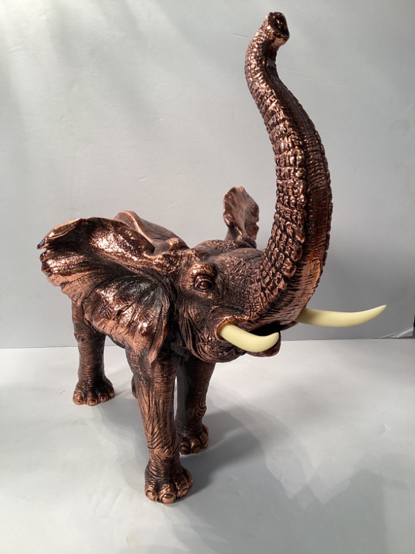 Photo 1 of COPPER LUCKY ELEPHANT STATUE WITH REALISTIC DETAILS H-14 “