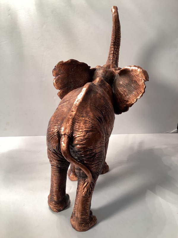 Photo 7 of COPPER LUCKY ELEPHANT STATUE WITH REALISTIC DETAILS H-14 “