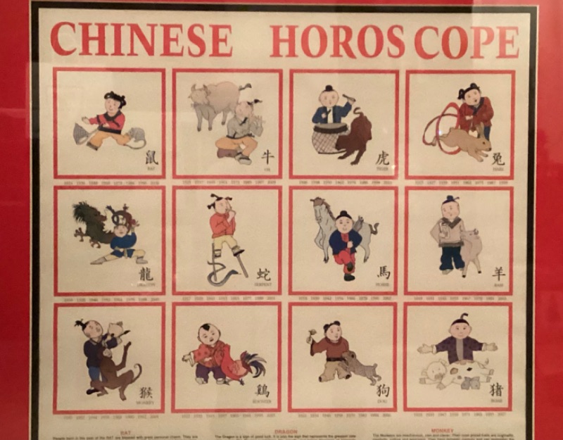 Photo 3 of VINTAGE FRAMED CHINESE HOROSCOPE