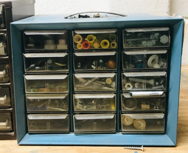 Photo 2 of ASSORTED HARDWARE IN STORAGE DRAWERS