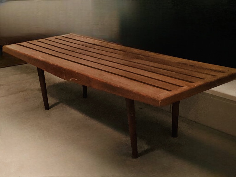 Photo 2 of MID CENTURY 1960’s SLAT COFFEE TABLE 48” X 17 X 13”