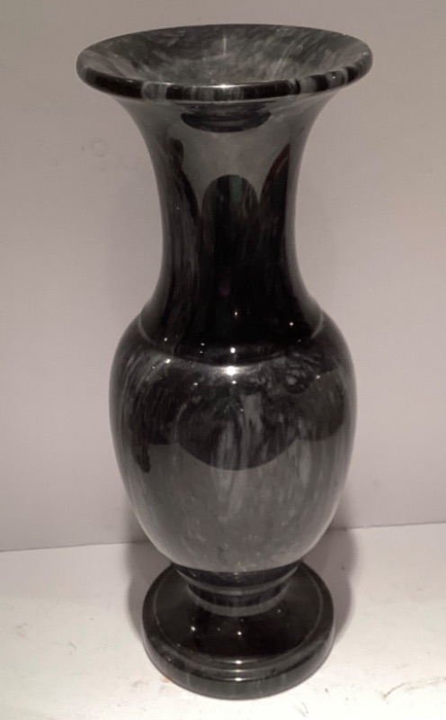 Photo 5 of ASIAN ETCHED MARBLE VASE TRIO AND A FEW IMPERFECTIONS SEE PHOTOS