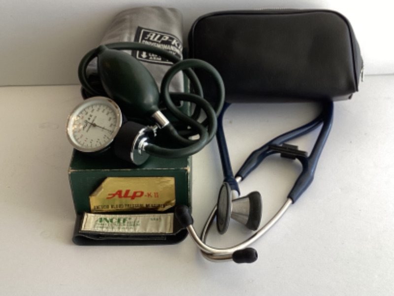 Photo 1 of ALP -K 2 BLOOD PRESSURE MONITOR & LITTMANN MADE IN USA STETHOSCOPE