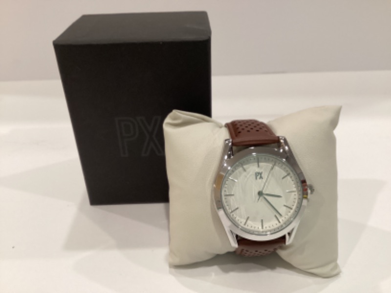 Photo 1 of PX BROWN LEATHER/SILVER MENS WATCH