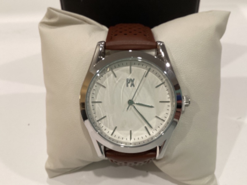 Photo 2 of PX BROWN LEATHER/SILVER MENS WATCH