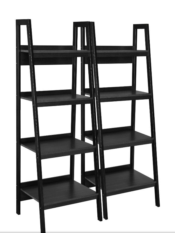 Photo 1 of AMERIWOOD HOME LAWRENCE TALL 4 SHELF LADDER BOOKCASE BUNDLE.

