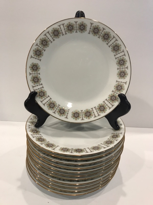 Photo 1 of RC JAPAN 724 GALA CHINA SET OF 12 LUNCH/SALAD PLATES -MORE PIECES AVAILABLE FROM THIS SET IN AUCTION