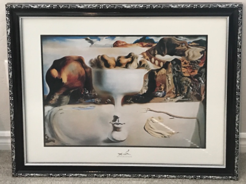 Photo 1 of SALVADOR DALI "APPARITION OF FACE AND FRUIT ..." FRAMED PRINT

