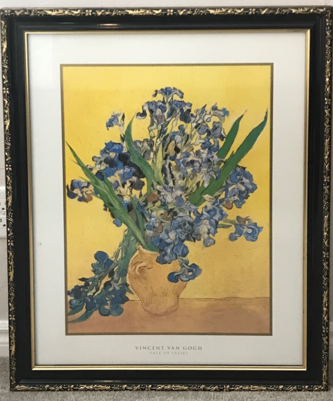 Photo 1 of VINCENT VAN GOGH “VASE OF IRISES” FRAMED PRINT 