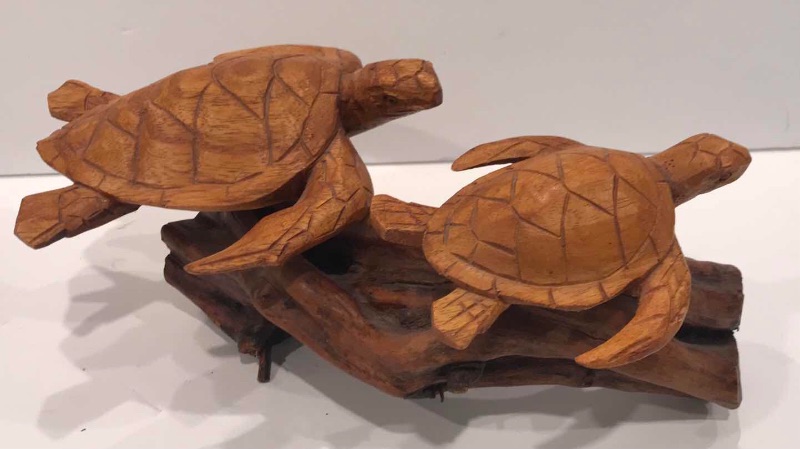 Photo 2 of HANDCRAFTED WOODEN TURTLE SCULPTURE