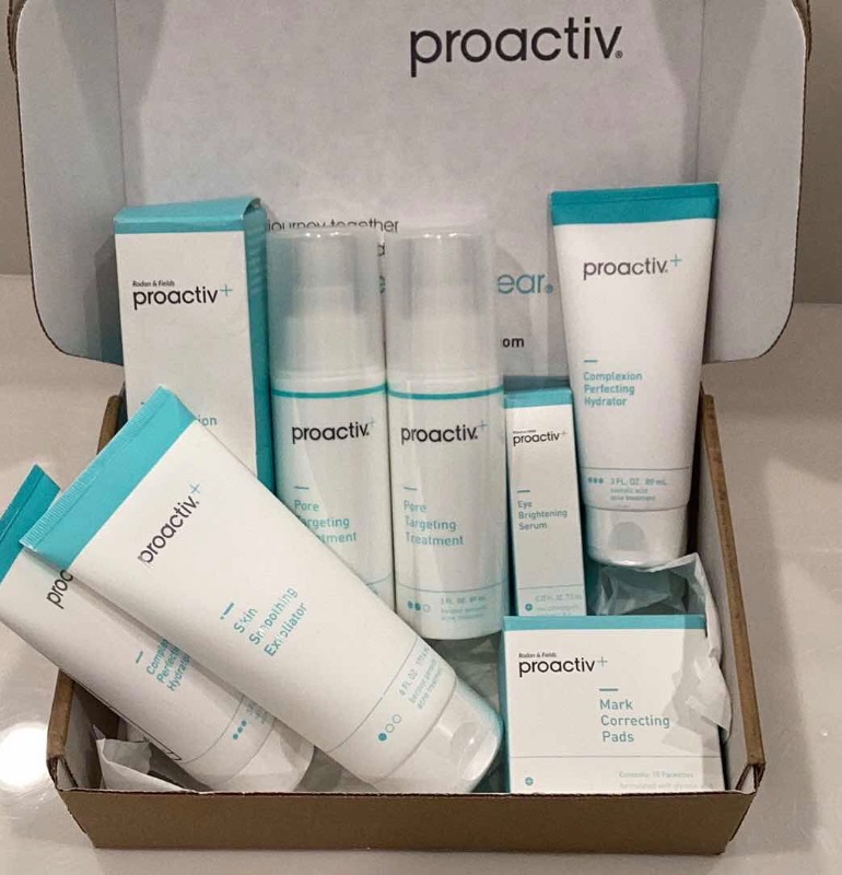Photo 1 of PROACTIVE THIS PRODUCT IS EXPIRED BUT ITS SEALED FROM FACTORY IT INCLUDES COMPLEXION PERFECTING HYDRATOR, SKIN SMOOTHING EXFOLIATOR, MARK CORRECTING PADS, EYE BRIGHTENING SERUM, AND OTHER SKIN ESSENTIALS FOR EVERYDAY ROUTINE.