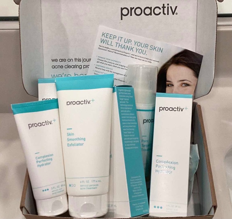 Photo 1 of PROACTIVE THIS IS EXPIRED HOWEVER IT IS FACTORY SEALED INCLUDES COMPLEXION PERFECTING HYDRATOR, SKIN SMOOTHING EXFOLIATOR, PORE TARGETING TREATMENT, AND OTHER SKIN ESSENTIALS FOR EVERYDAY ROUTINE.