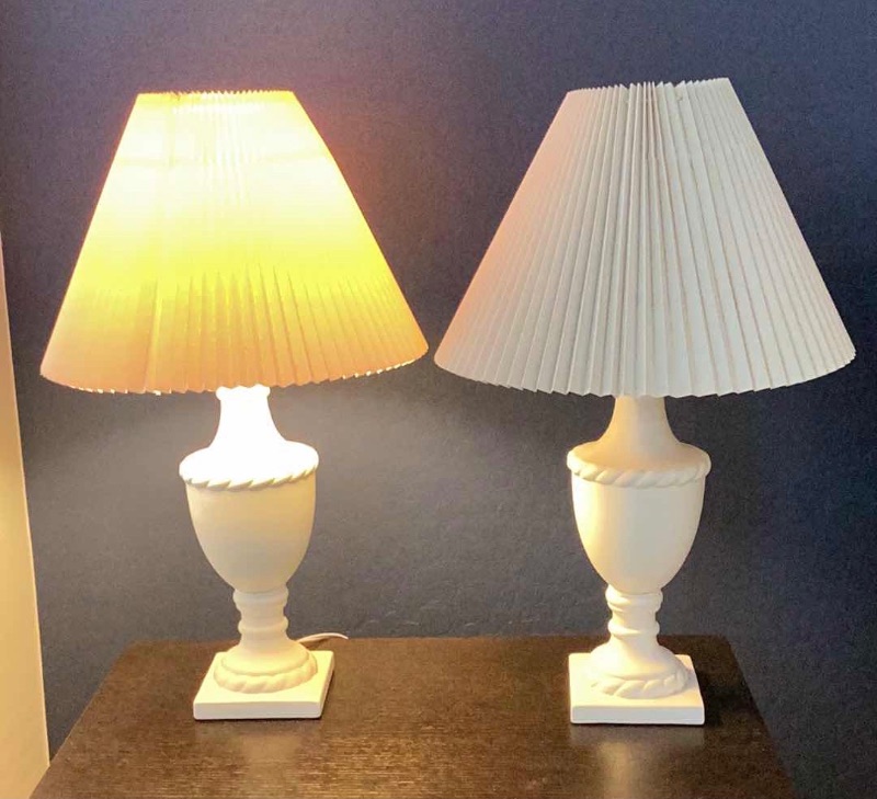Photo 3 of ASHLEY FURNITURE WHITE ACCENT LAMPS H- 26” 