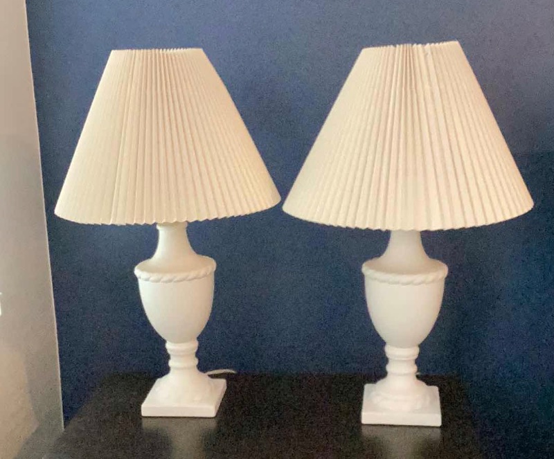 Photo 1 of ASHLEY FURNITURE WHITE ACCENT LAMPS H- 26” 