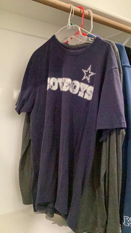 Photo 3 of DALLAS COWBOYS JACKET AND GOLDEN KNIGHTS LONG SLEEVE/SHORT SLEEVE AND A DALLAS COWBOYS SHIRT SIZES RANGE FROM XL TO L