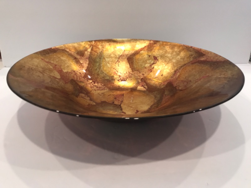 Photo 2 of GOLD LEAF ACCENT BOWL  W-18”