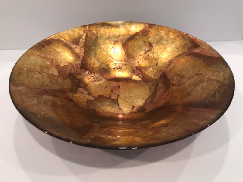 Photo 1 of GOLD LEAF ACCENT BOWL  W-18”