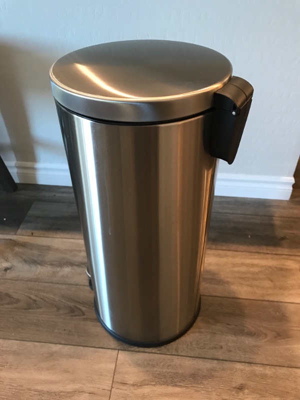 Photo 2 of CYLINDER STAINLESS STEEL TRASH CAN