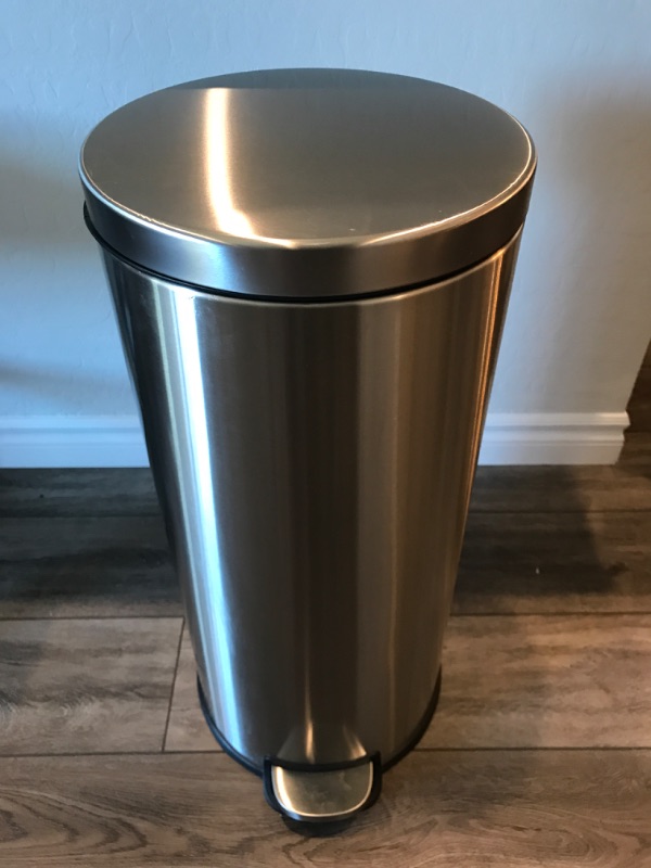 Photo 1 of CYLINDER STAINLESS STEEL TRASH CAN
